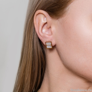 Серьги Fiore Luna, Пирамида SHELL WHITE Серьги Fiore Luna, Пирамида SHELL WHITE